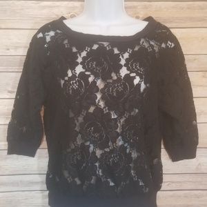 Black Rose Lace Top